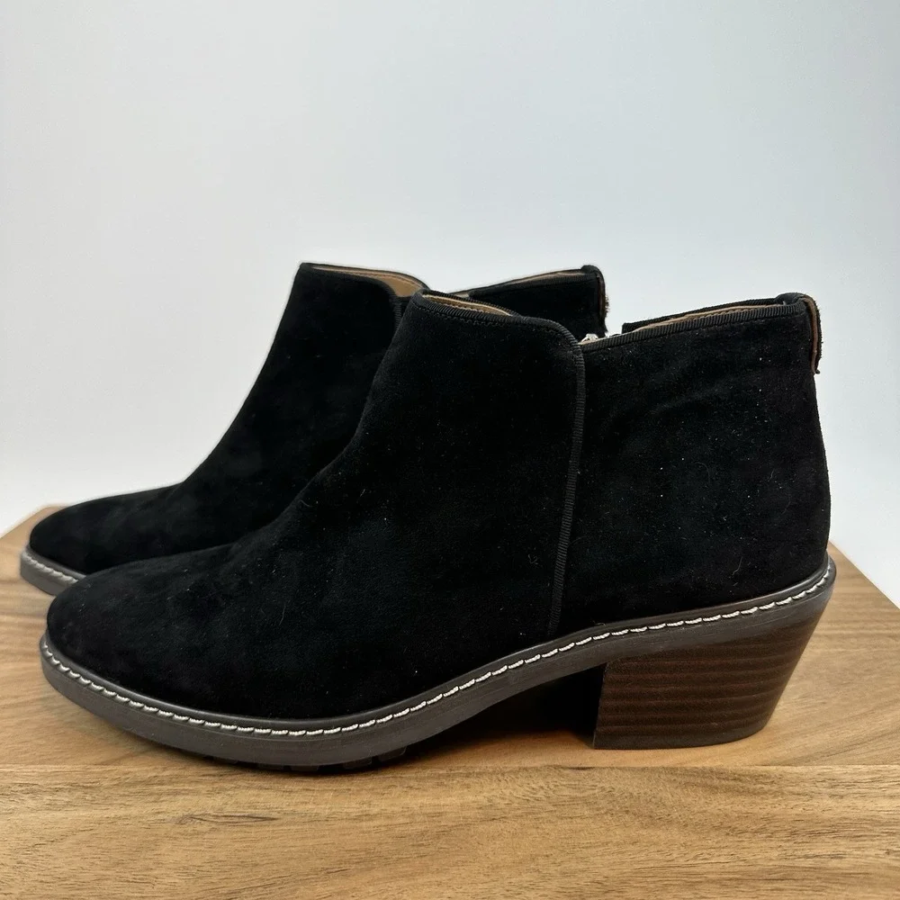 New NWOB Womens Sam Edelman Pryce Black Suede Bootie‎ Boot Size 8 M